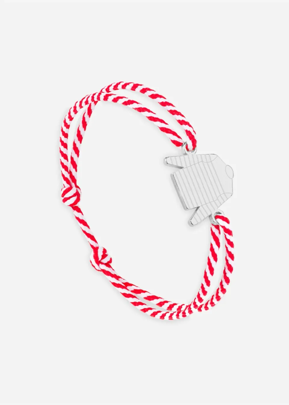 Saint James Marinière bracelet argent rayé blanc rouge
