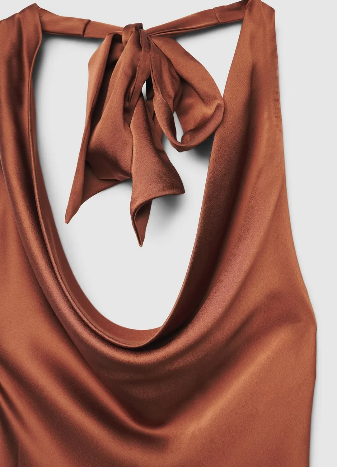 Calliope Top satin femme XS dos nu noué