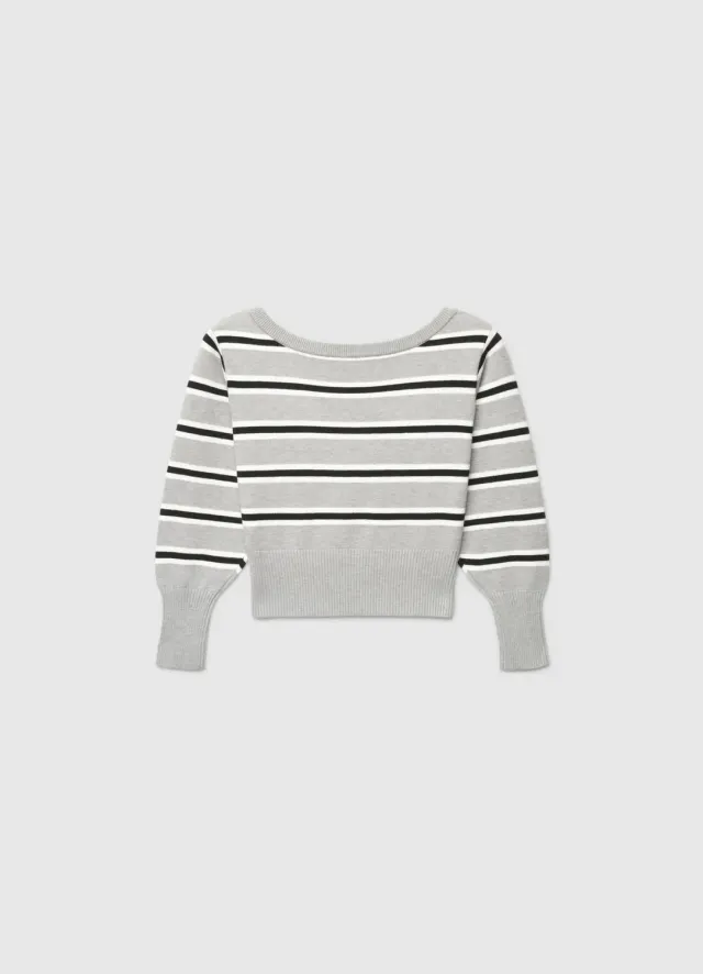 Calliope pull rayé fille col rond manches longues