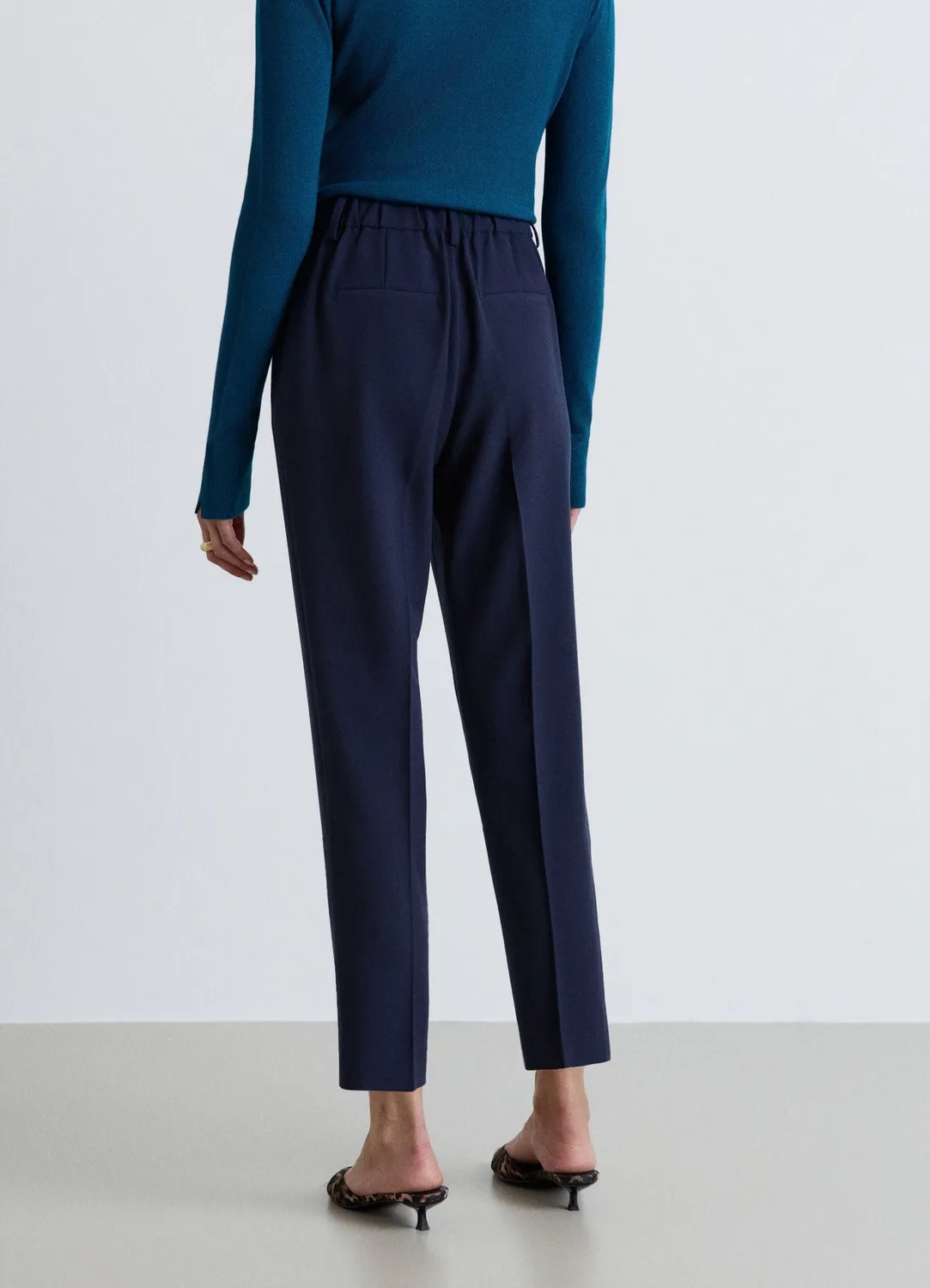 Calliope Pantalon Pinces Femme Taille Élastiquée