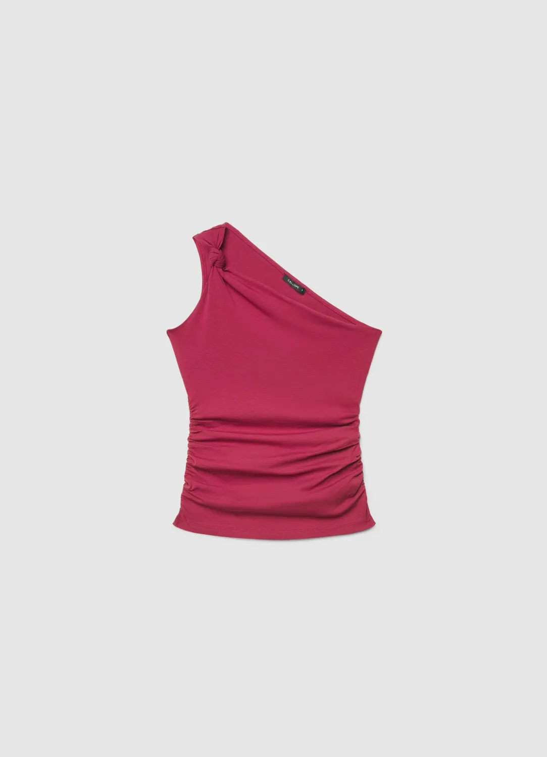 Calliope top mono-épaule nœud femme uni