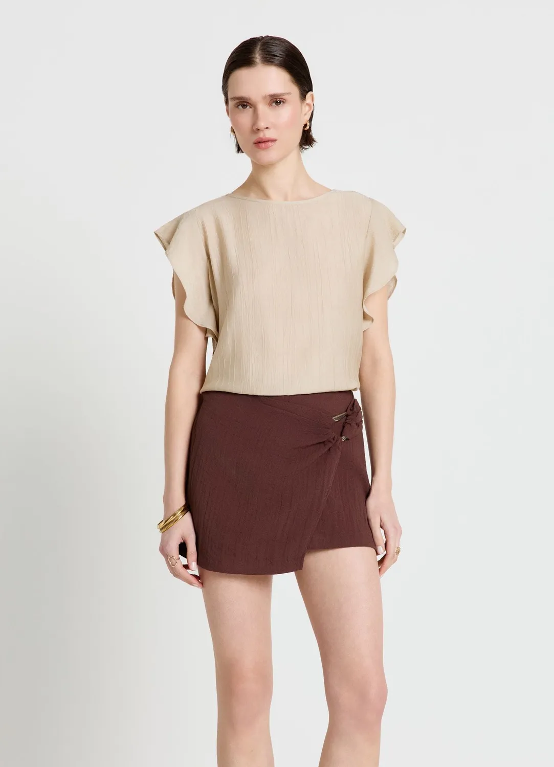 Calliope blouse femme manches volants col rond