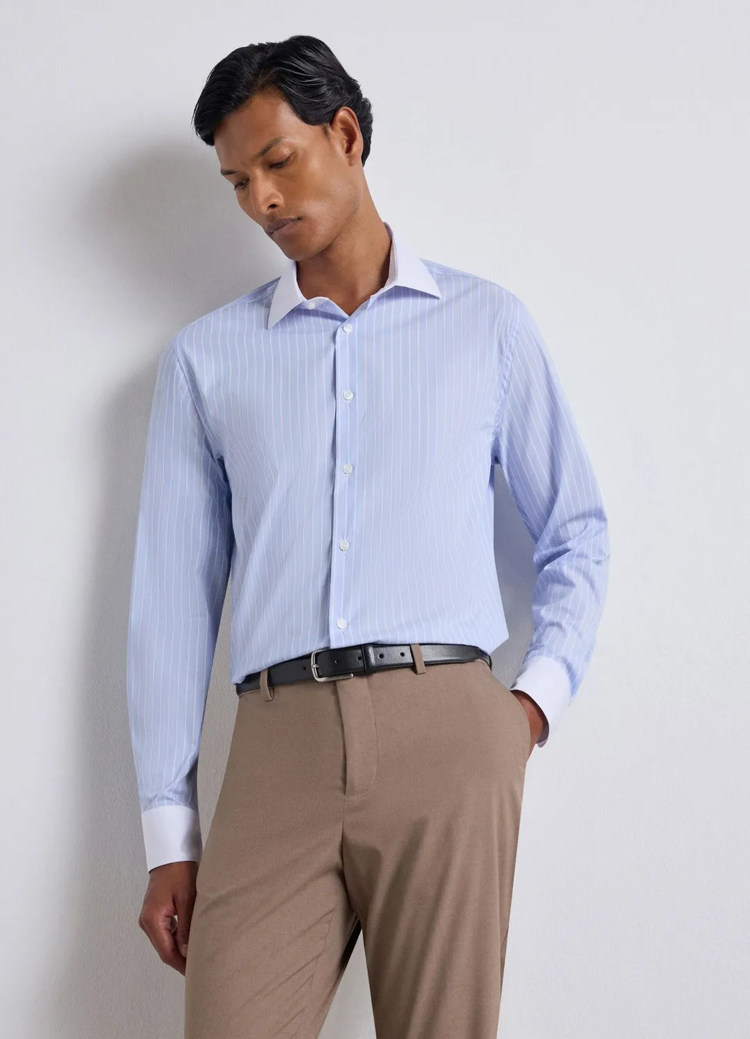 Calliope chemise slim rayures homme contraste