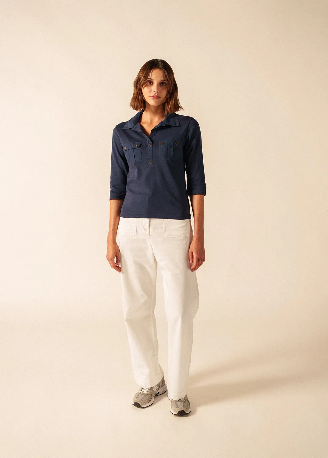 Saint James Oléron polo coton marine femme