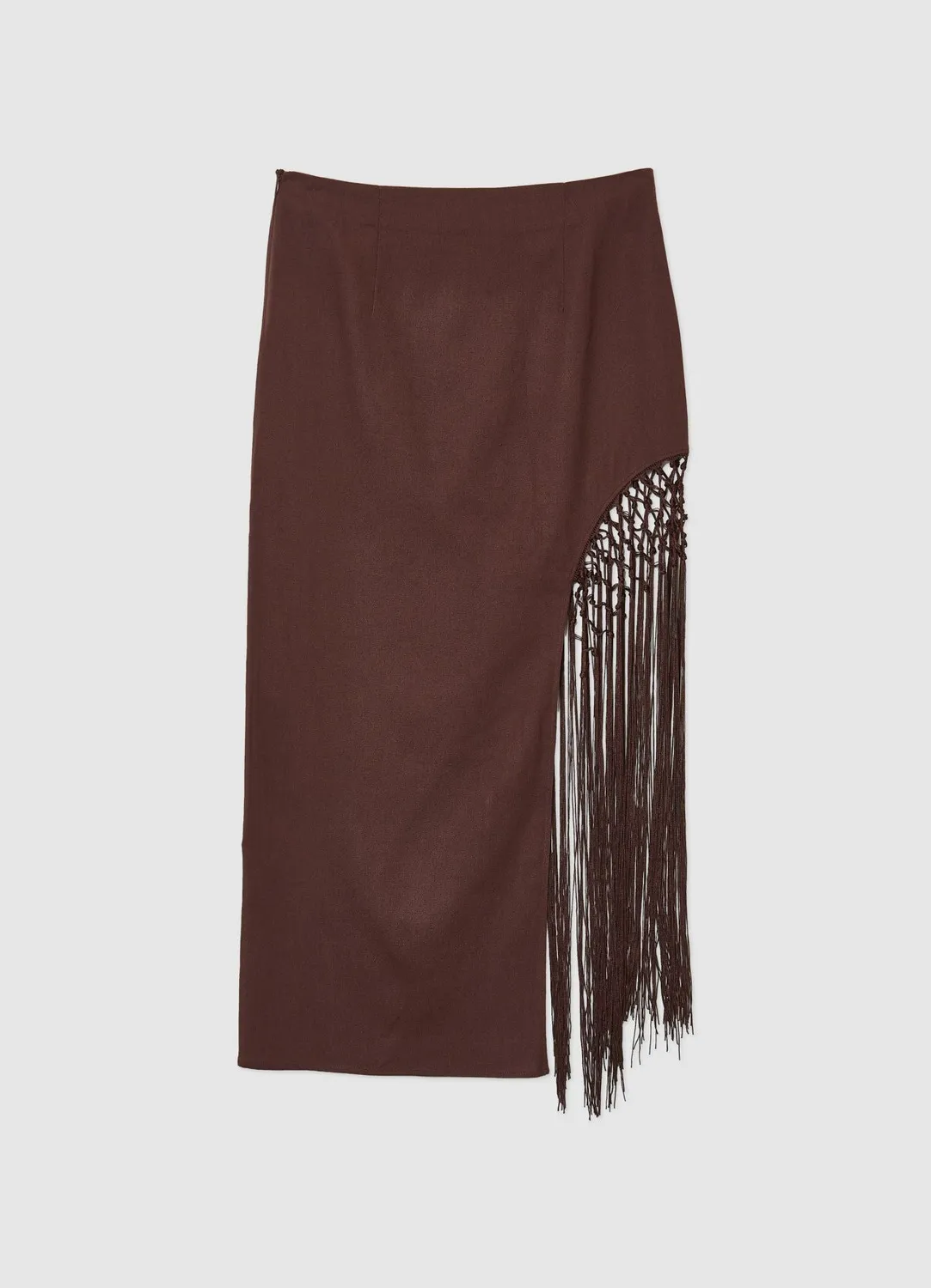 Calliope jupe longue femme lin fente franges