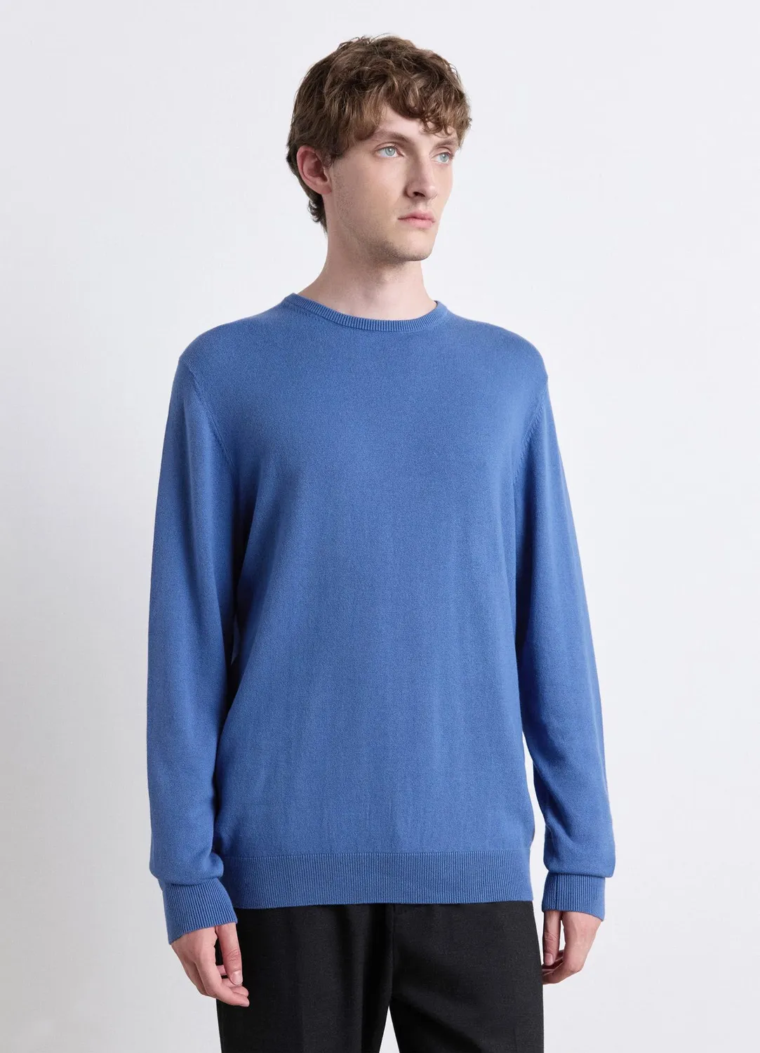 Calliope uni col rond pull homme à côtes