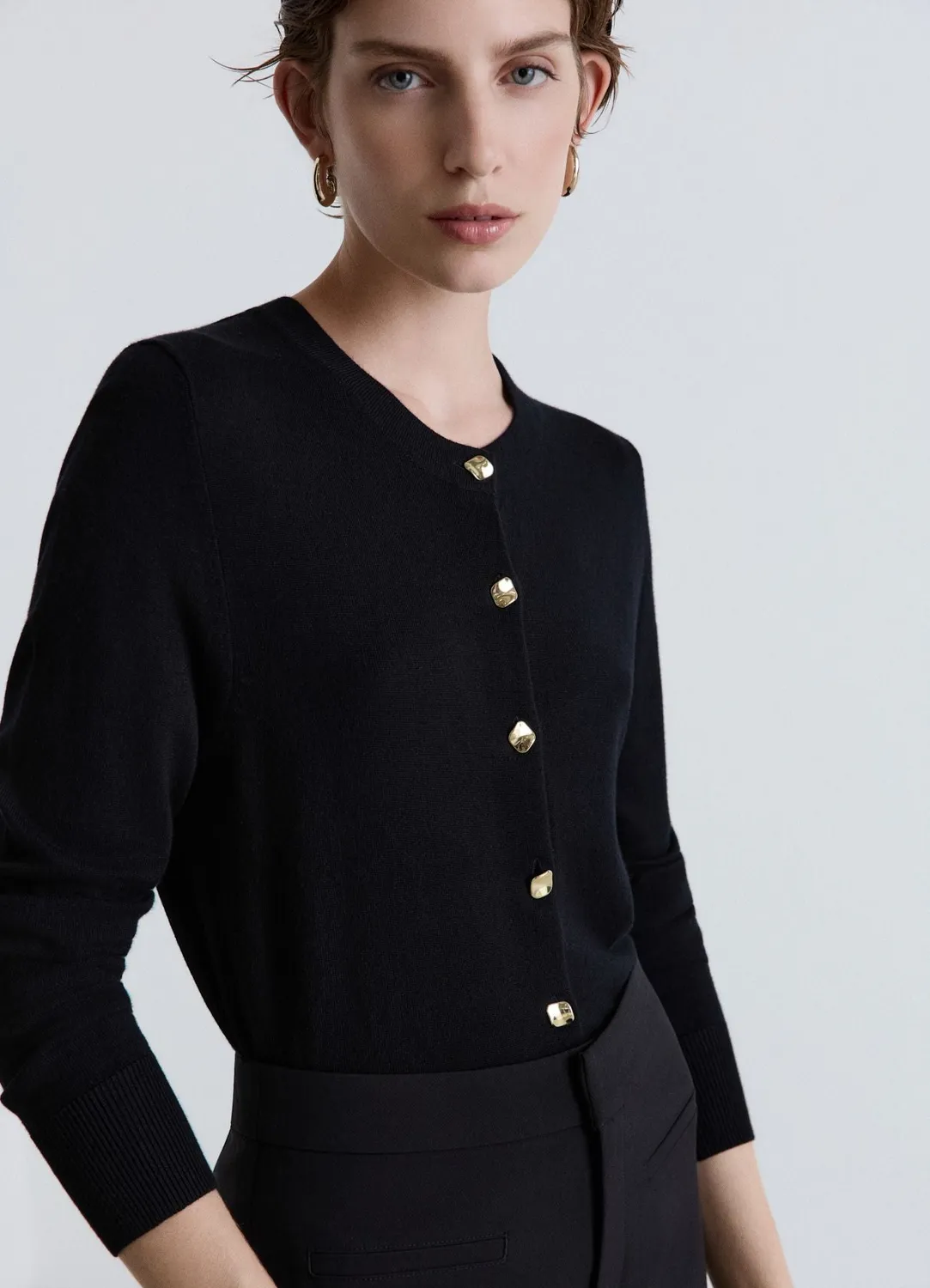 Calliope Cardigan col rond boutons uni femme