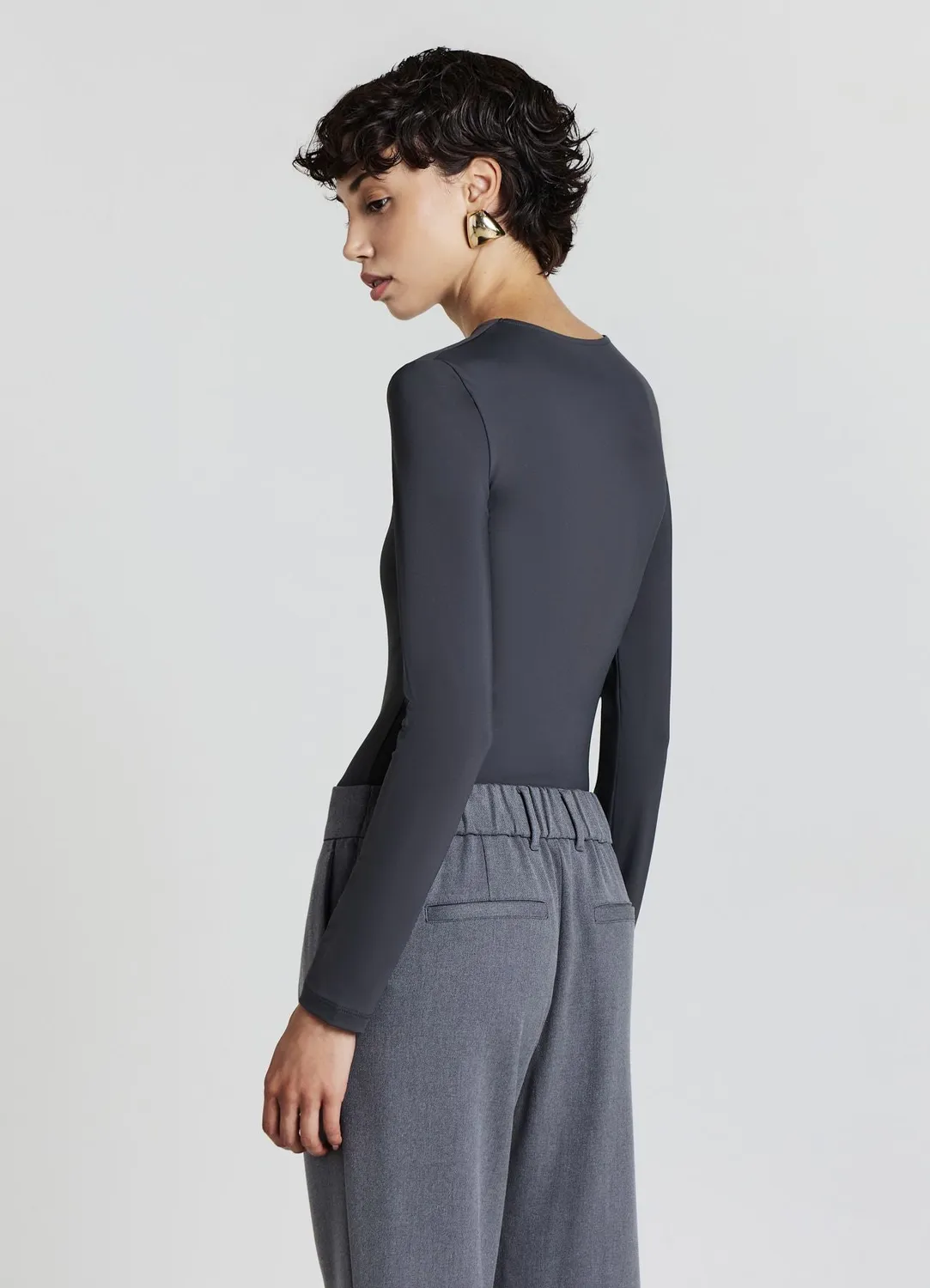 Calliope body col rond uni manches longues taille S
