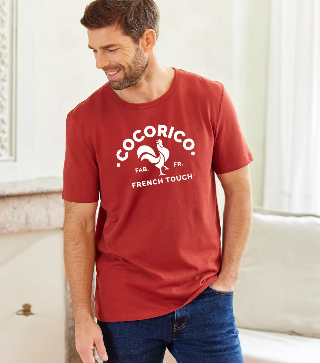 Cocorico Coq Français t-shirt homme terracotta 100% coton