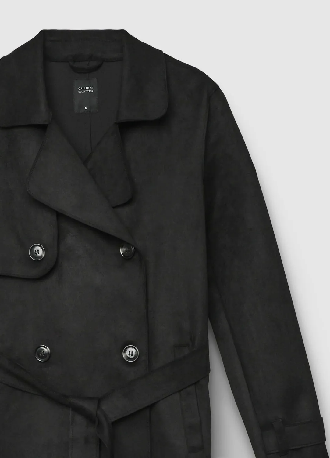 Calliope Trench femme simili daim ceinture