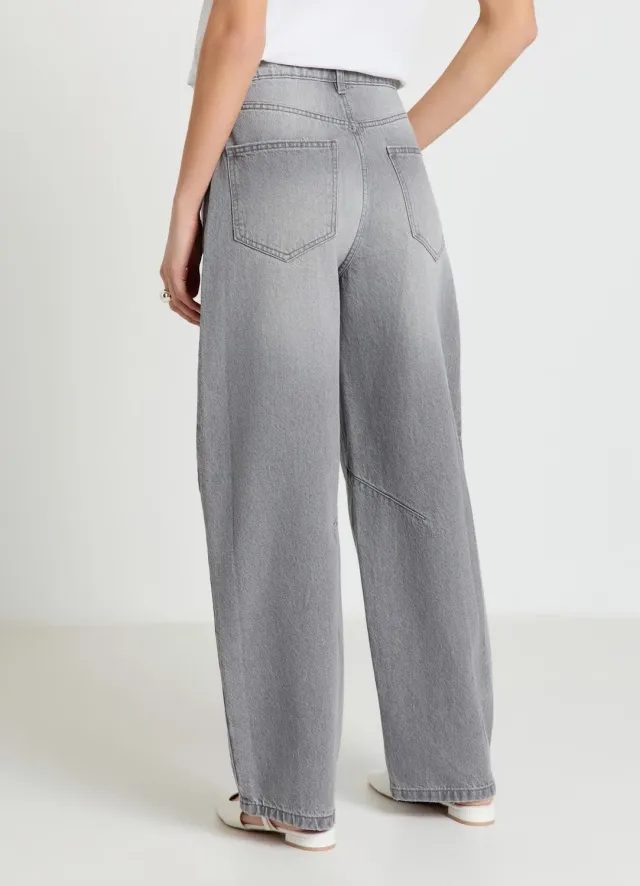Calliope jean balloon femme taille haute coton