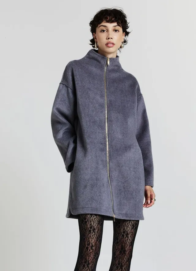 Calliope Manteau Zip Sans Doublure Femme Col Haut