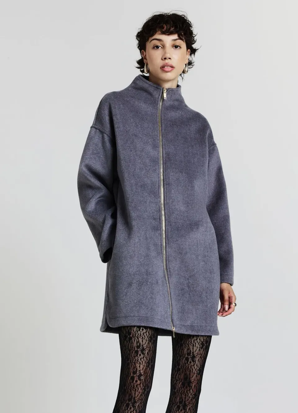 Calliope Manteau Zip Sans Doublure Femme Col Haut