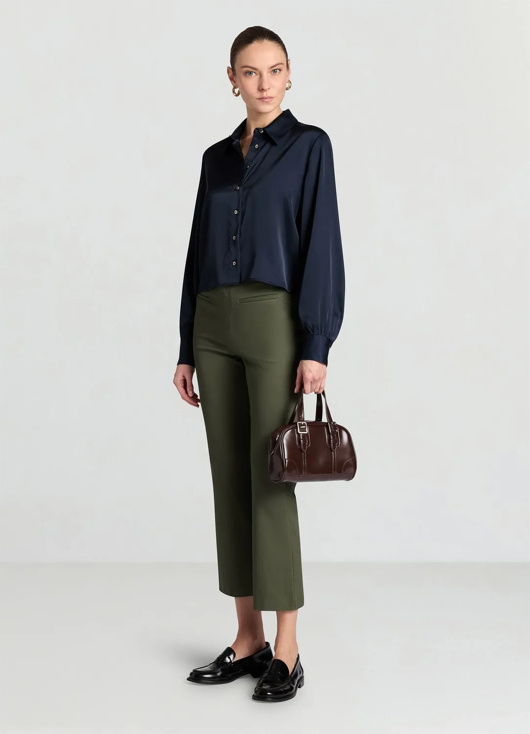 Calliope pantalon cropped flare femme coton