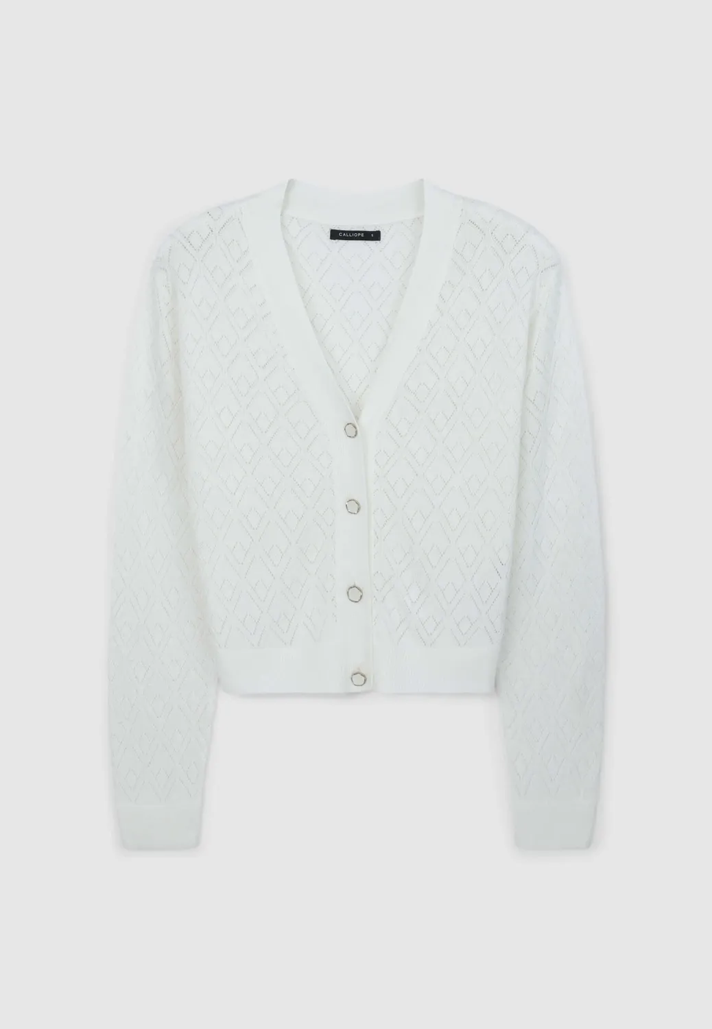 Calliope cardigan pointelle boutons femme col V
