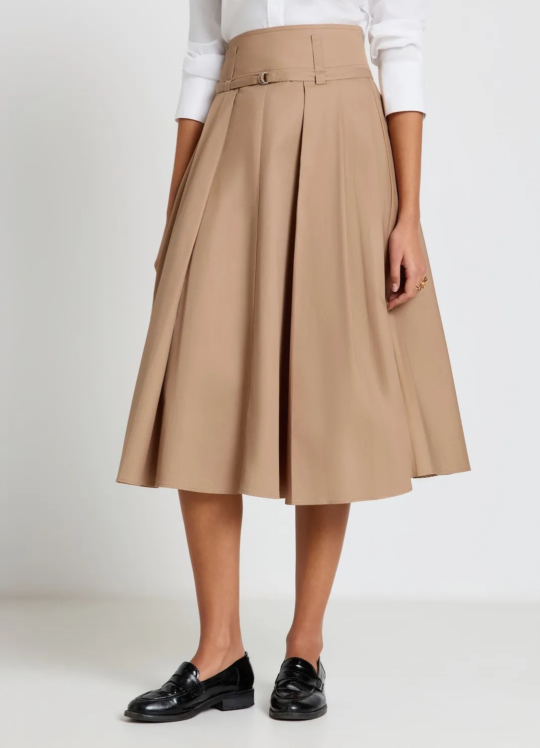 Calliope jupe midi évasée popeline femme unie