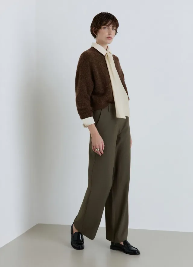 Calliope Pantalon palazzo femme taille haute uni