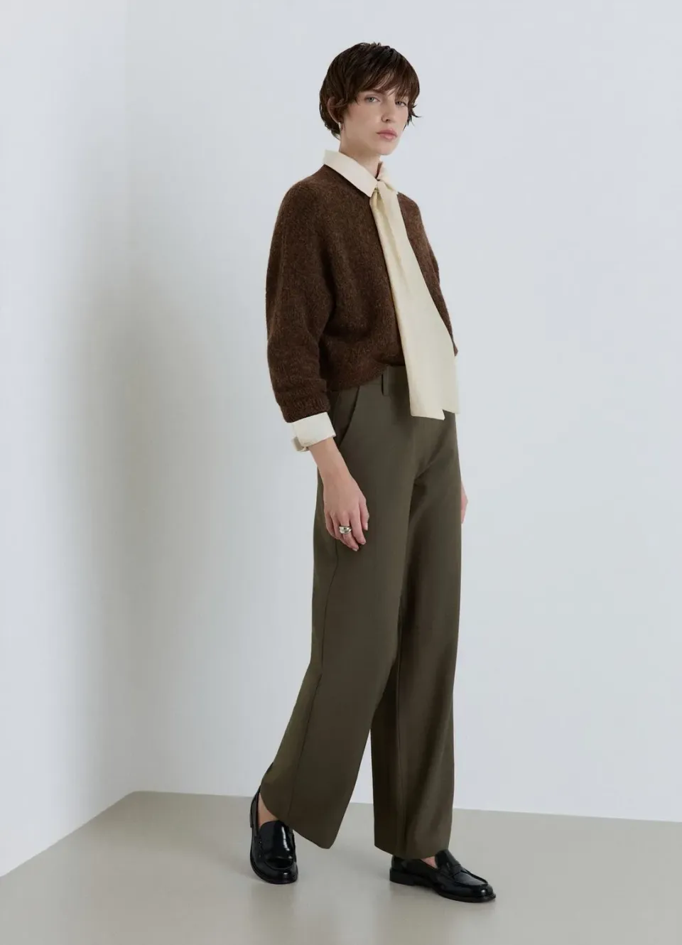 Calliope Pantalon palazzo femme taille haute uni
