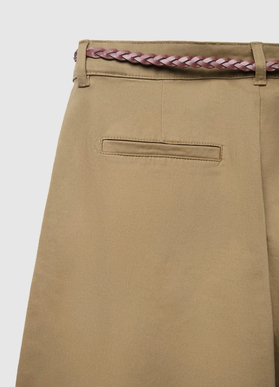 Calliope pantalon chino ceinture tressée femme uni