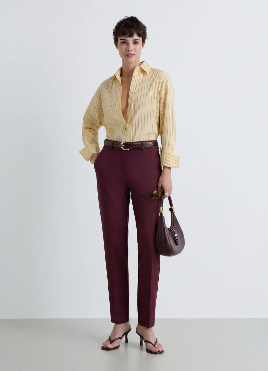 Calliope pantalon raso pantalon femme taille regular