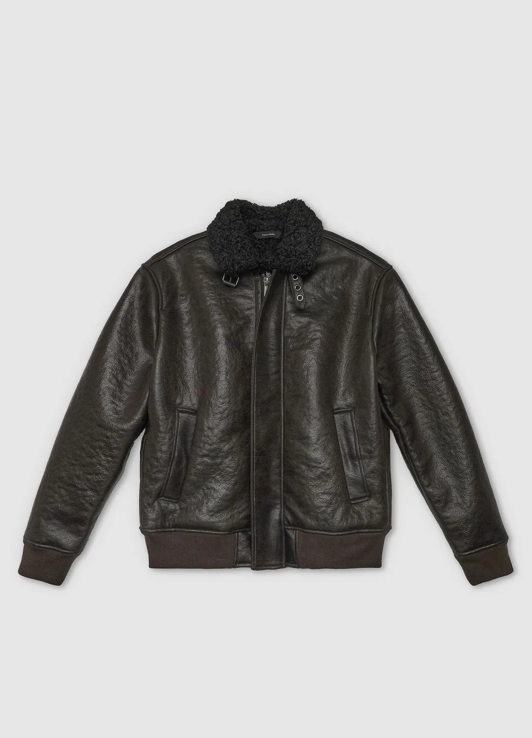 Calliope Blouson Aviateur Homme Similicuir Effet Mouton