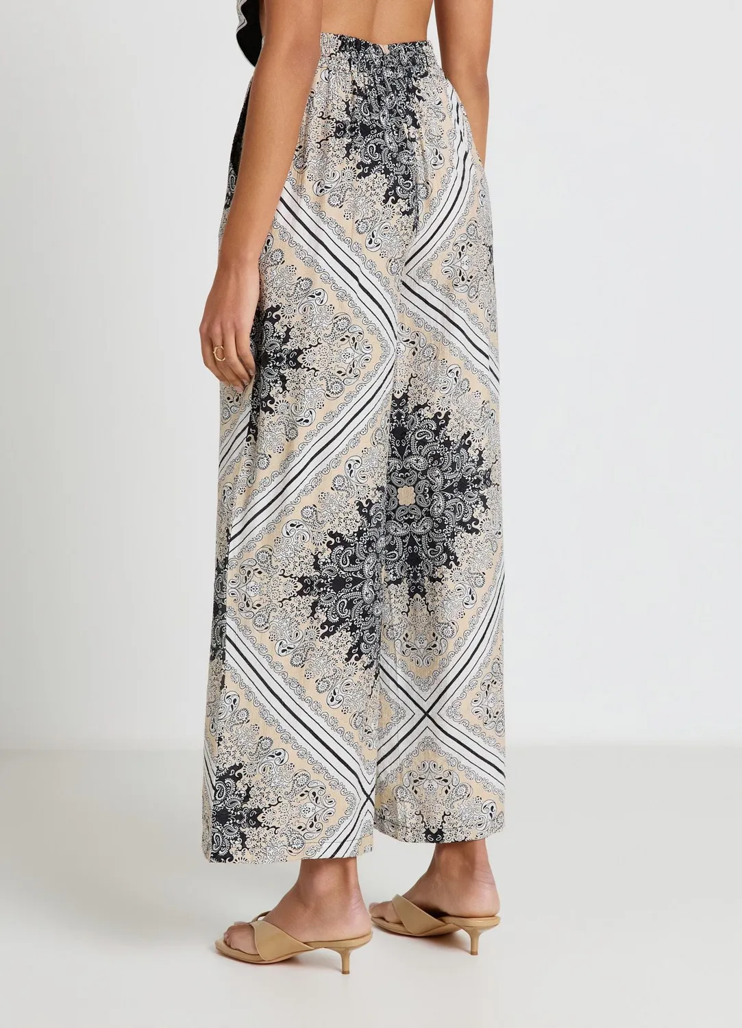 Calliope pantalon palazzo femme imprimé bandana