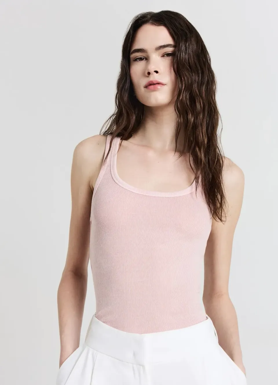 Calliope top côtelé femme col large coton