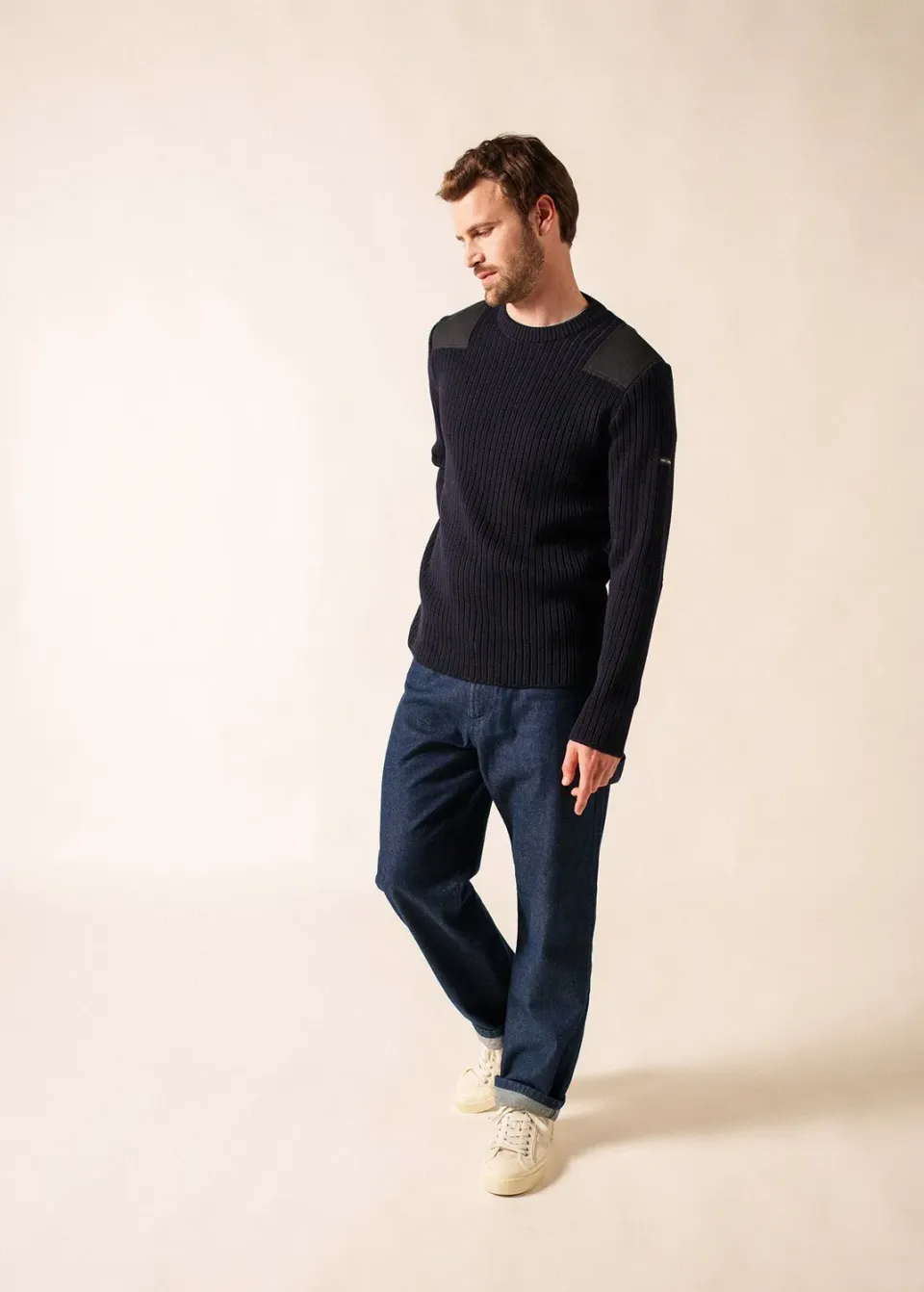Saint James Gouvernail pull navy laine homme
