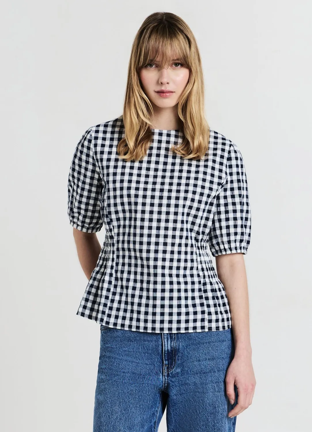 Calliope blouse femme XS carreaux manches courtes