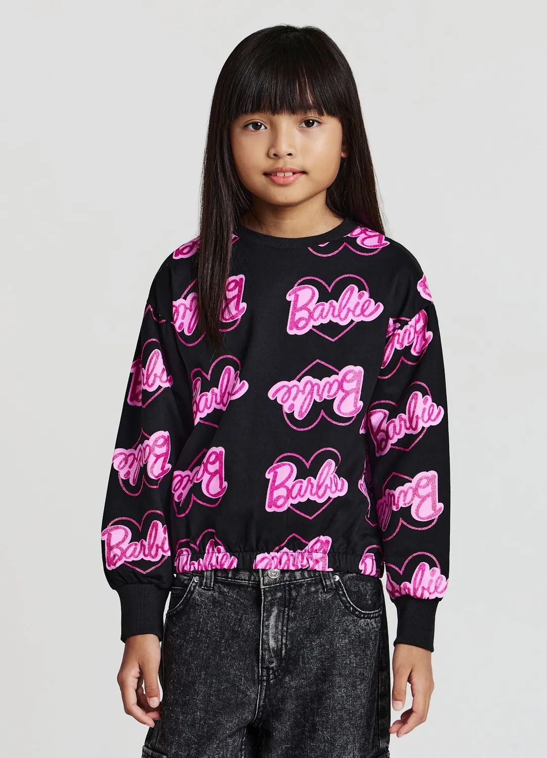 Calliope sweat Barbie col rond fille