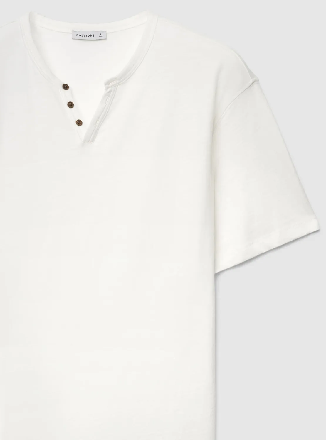 Calliope T-shirt henley homme L col boutonnière uni
