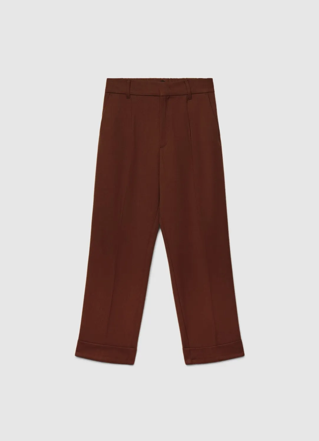 Calliope pantalon droit femme élastique à revers