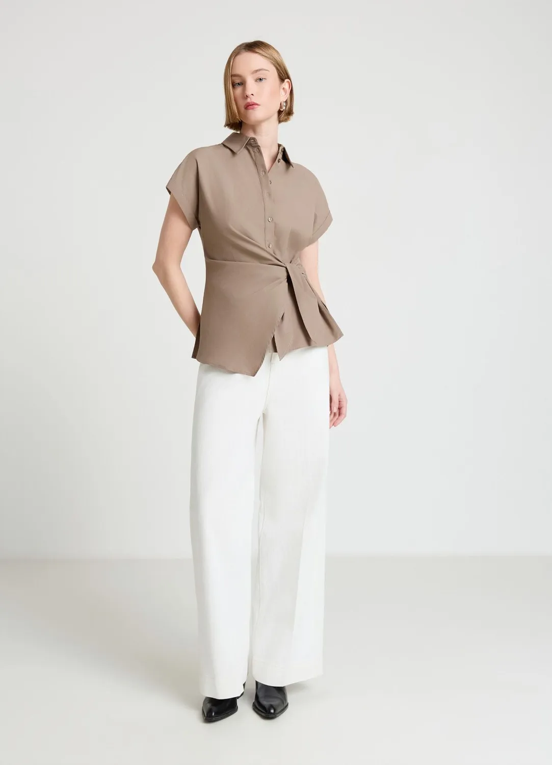 Calliope chemise nouée femme manches courtes