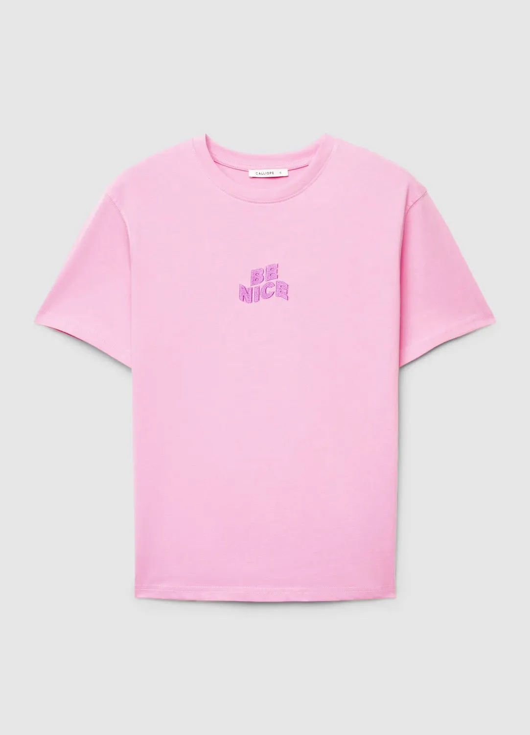 Calliope t-shirt femme écriture brodée col rond