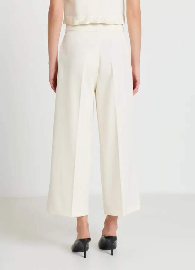 Calliope Palazzo pantalon femme court uni bureau