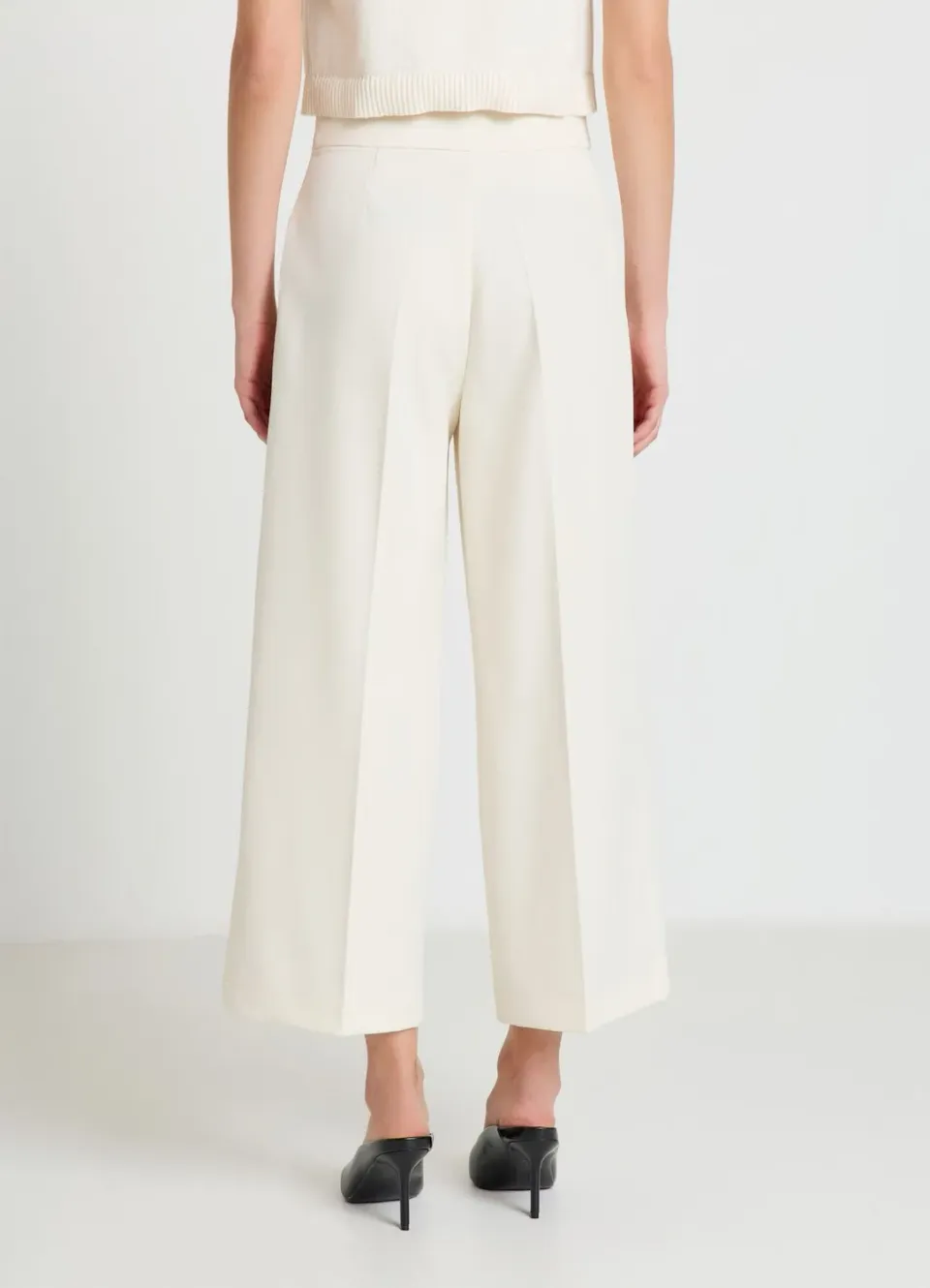 Calliope Palazzo pantalon femme court uni bureau