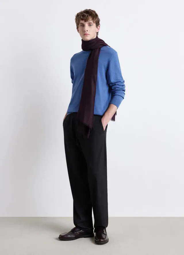 Calliope uni col rond pull homme à côtes
