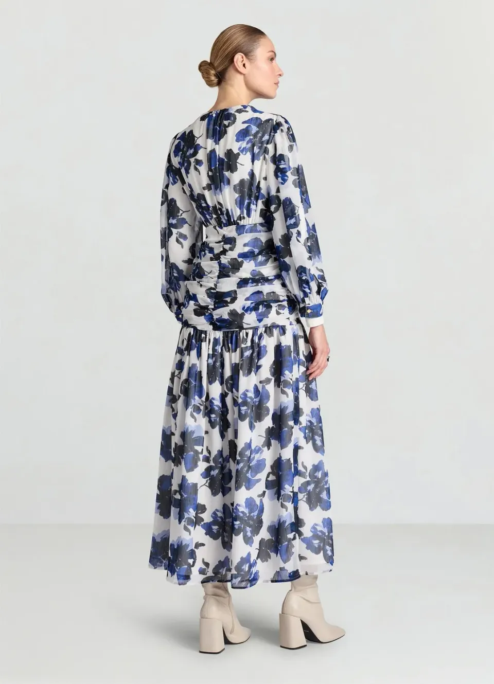 Calliope Atelier robe midi fleurs volants