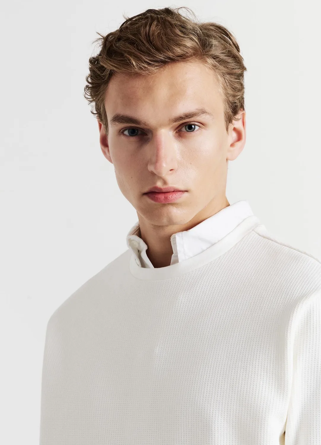 Calliope sweat col rond gaufré homme