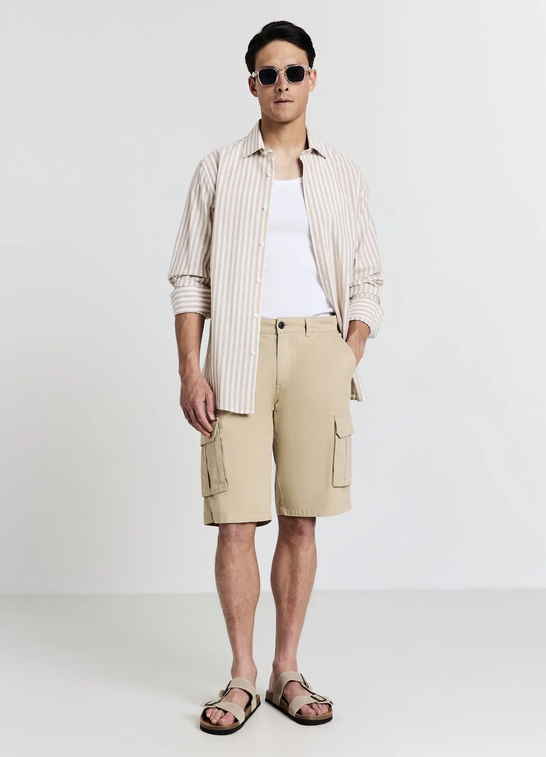 Calliope short cargo homme coton uni regular