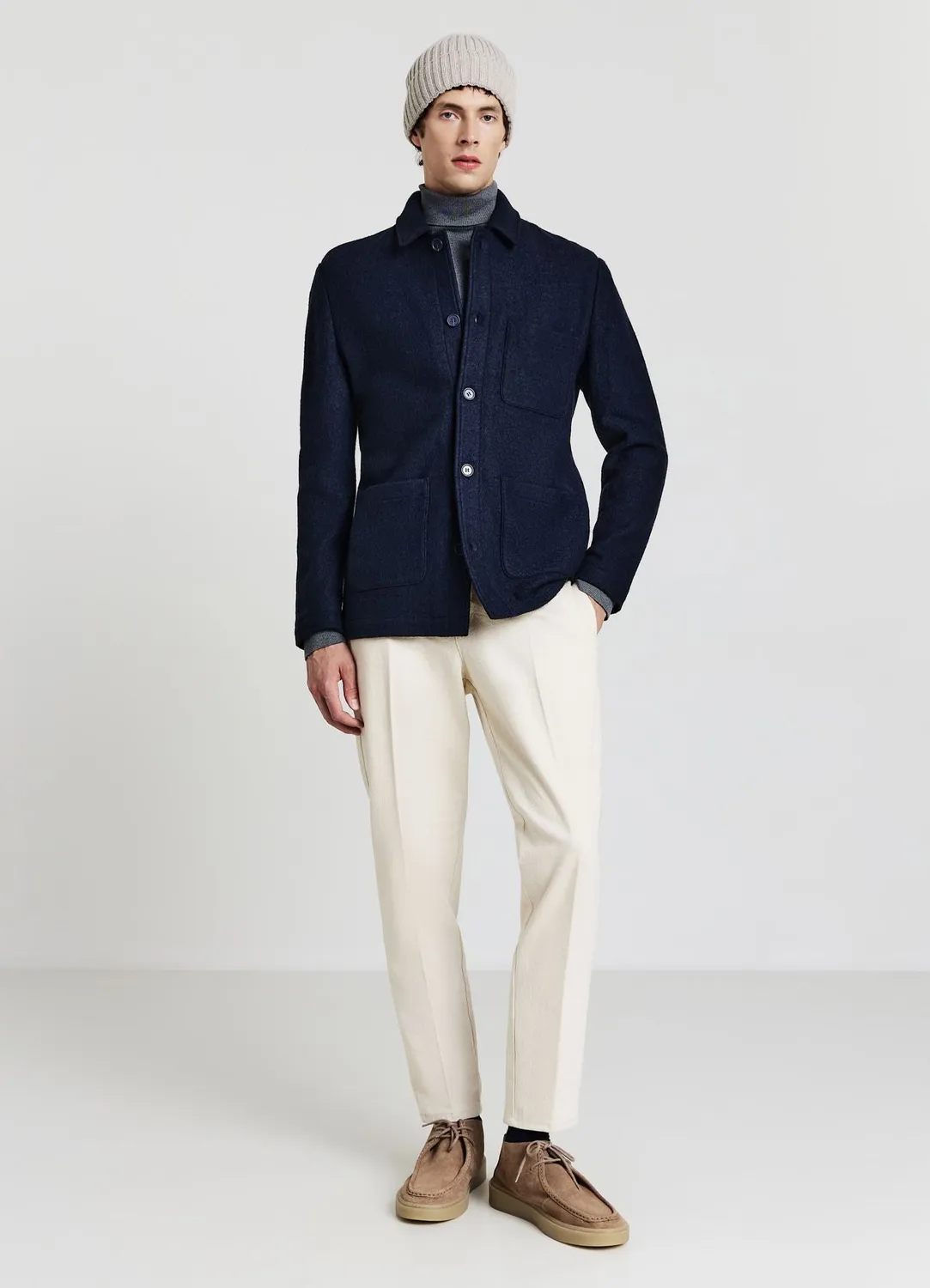 Calliope surchemise homme lainage boutonnée poches