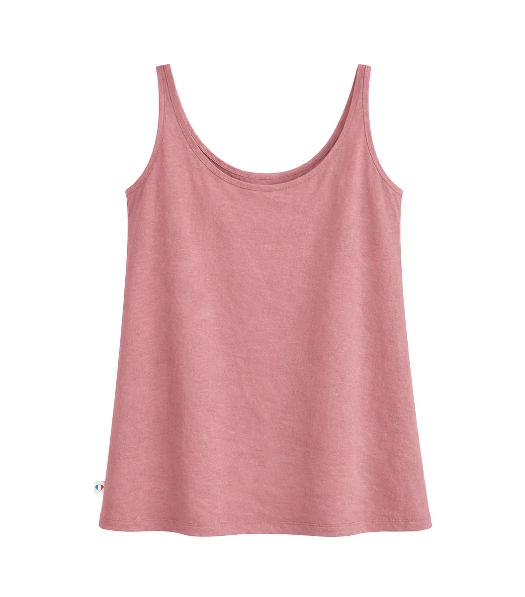 Cocorico Intemporel débardeur femme rose 100% lin