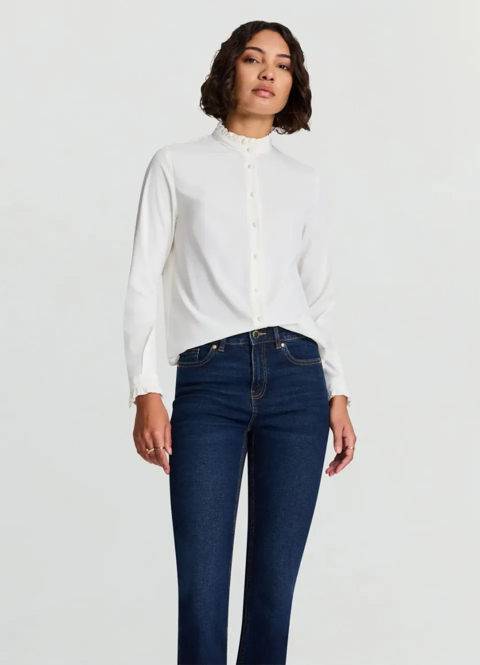 Calliope chemise col coréen volants femme