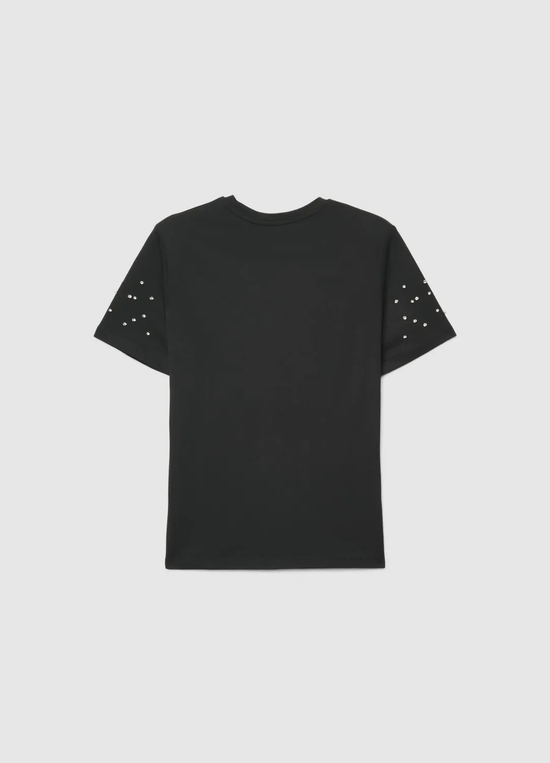 Calliope t-shirt femme strass manches courtes uni