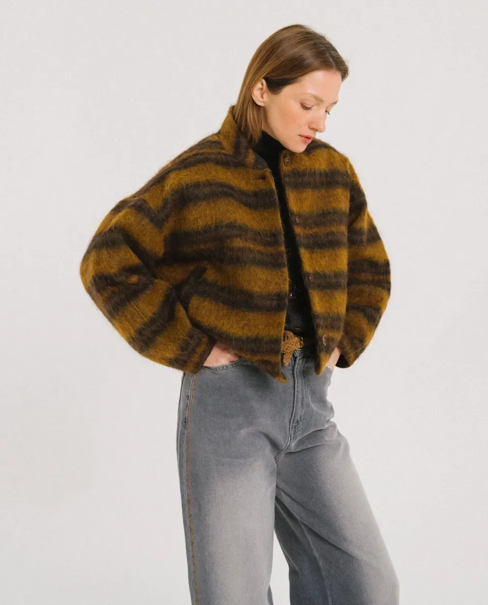 Tinsels Destiny blouson laine rayé Harry