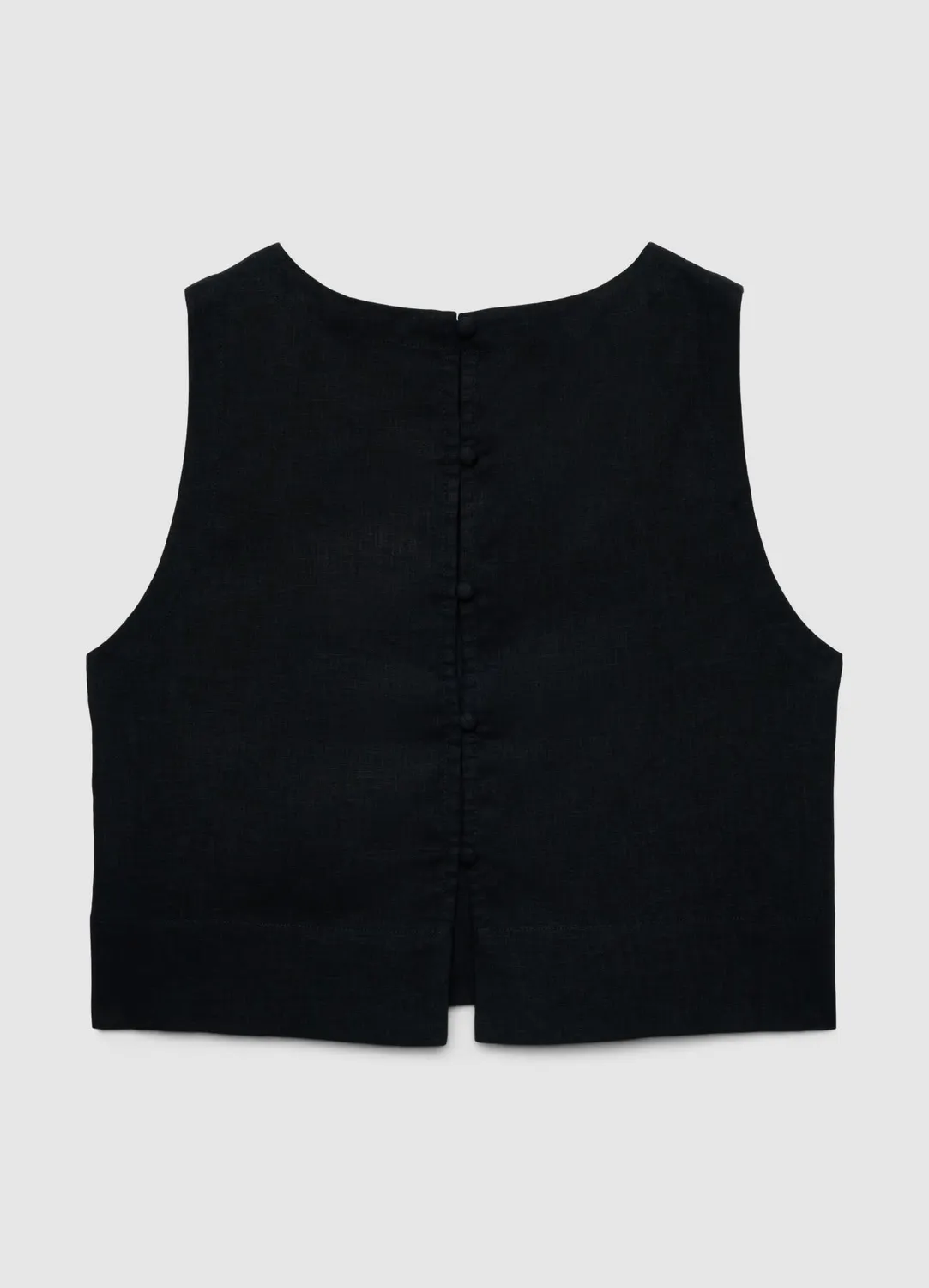 Calliope top court uni femme boutons dos