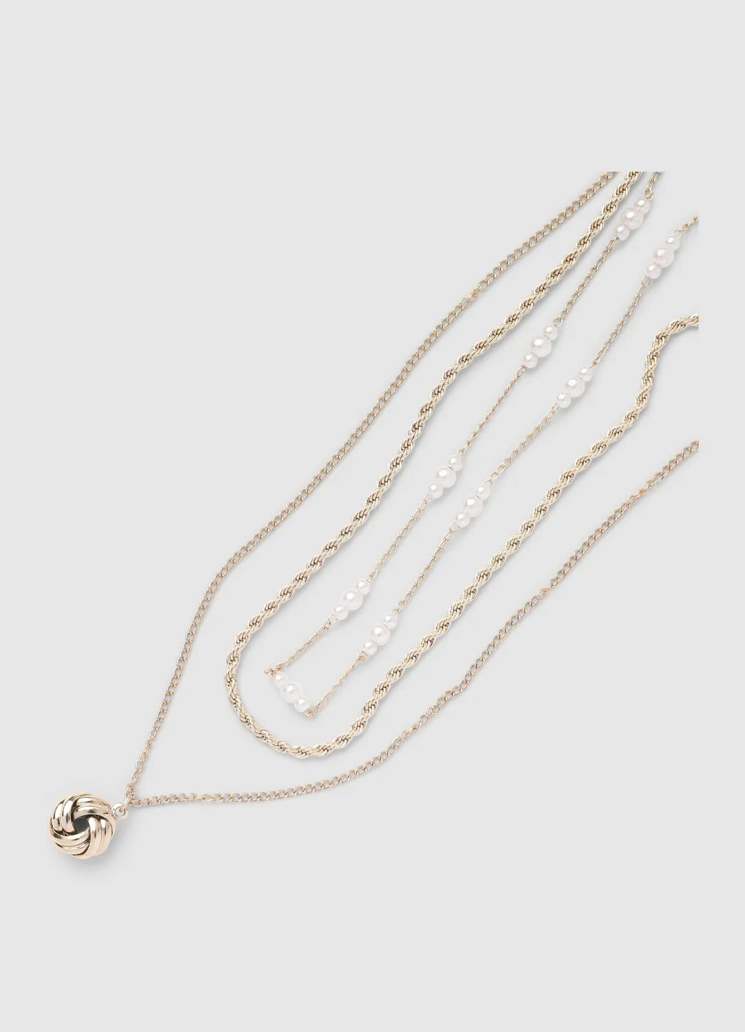 Calliope collier multilayer perles femme pendentif nœud
