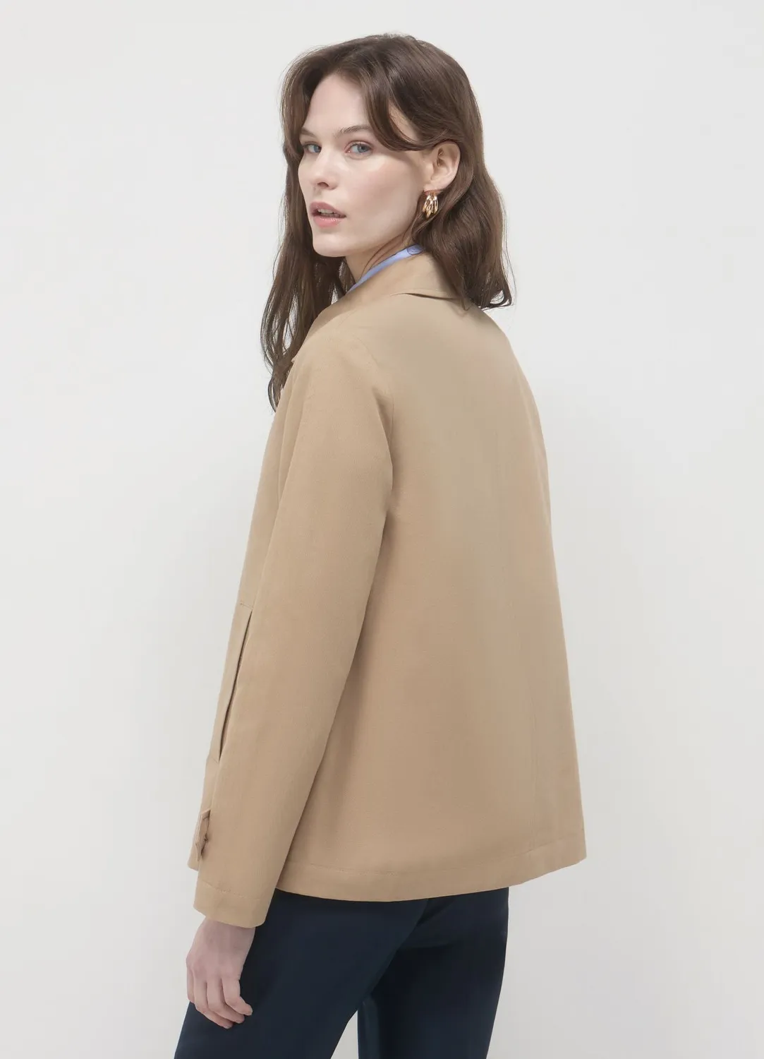 Calliope Trench Court Uni Femme Manteau Coton