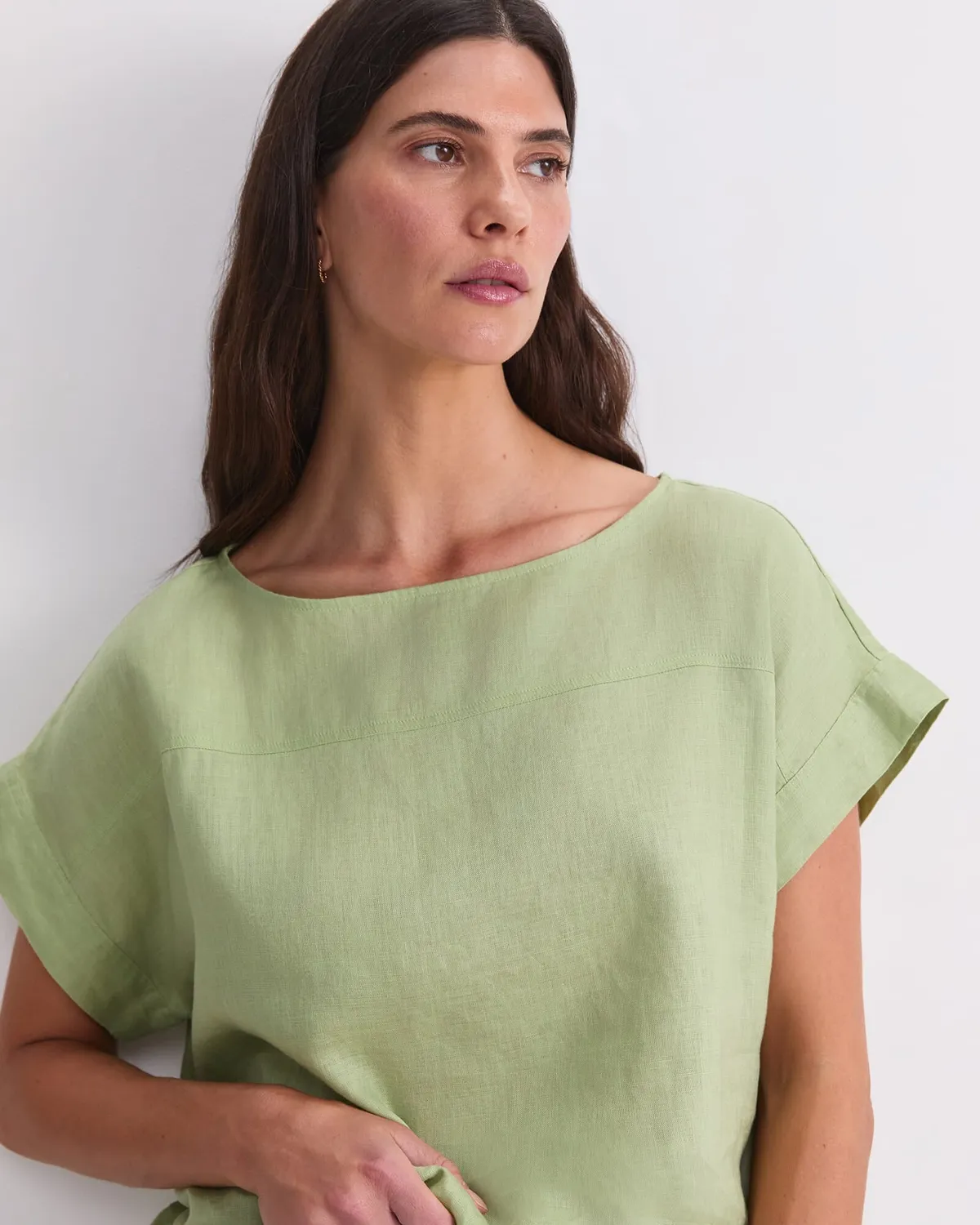 Sportscraft Dahlia Shell haut lin col bateau