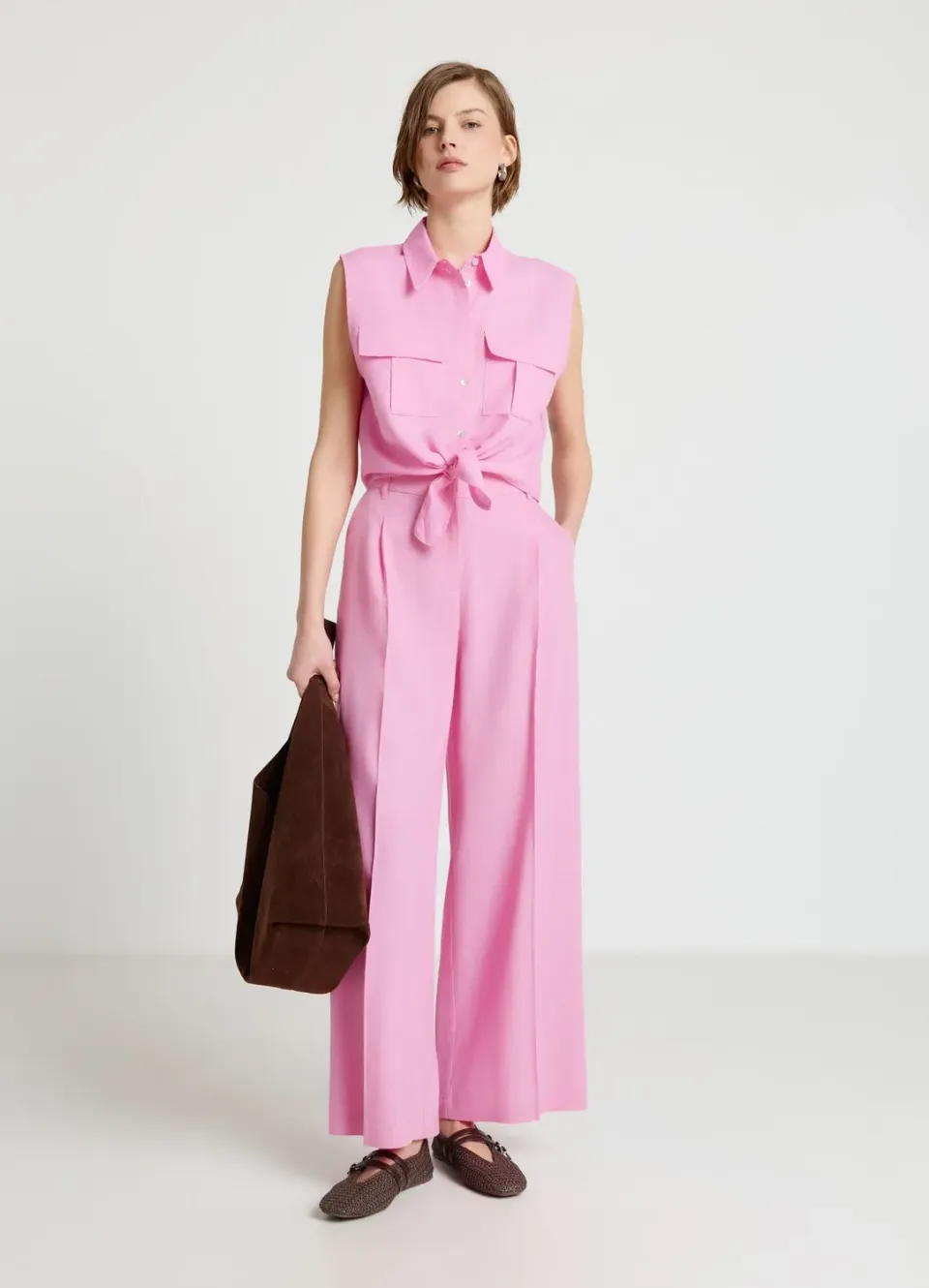 Calliope pantalon palazzo femme taille élastique